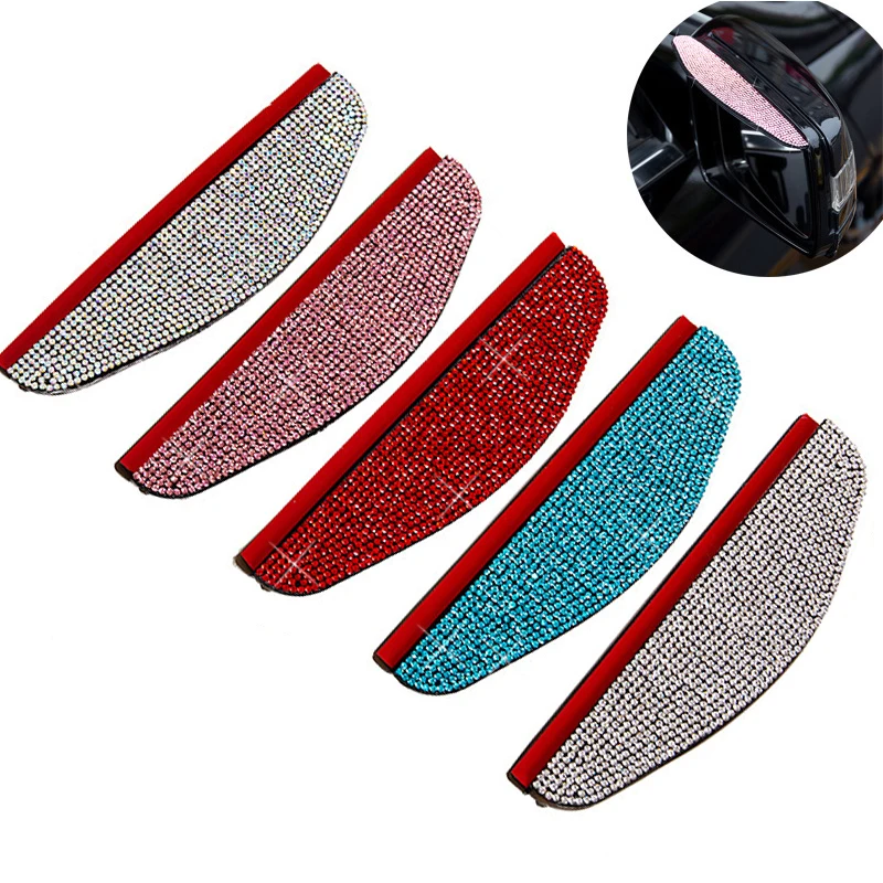 

Car Rear View Side Mirror Rain Board Eyebrow Guard Sun Visor Inlaid Diamond Universal Car Accessories Accesorios Para Auto