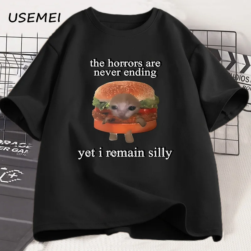 Horrors I Remain Silly Frog T Shirt for Men Funny Graphic T Shirts Short Sleeve Japanese Style Printed T-shirts Male Tees