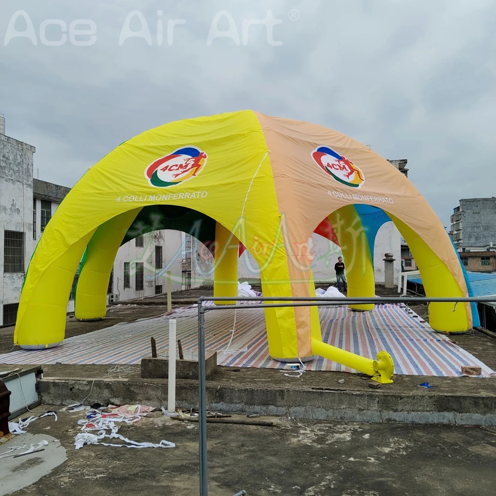 Opblaasbare spinnentent met een diameter van 10 m en 6 poten met afneembare hoes voor reclame en decoratie in verschillende activiteiten