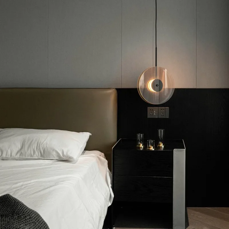 

Nordic Glass Pendant Lights Circular Hanging Chandelier for Living Room Bedroom Decoration Kitchen Island Dining Table Lighting