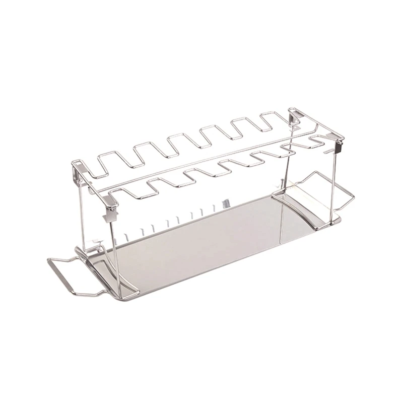 

Подставка для барбекю, ребристая подставка из нержавеющей стали, для приготовления курицы и говядины, гриль, черный цвет, для газового копчения, инструменты для барбекю