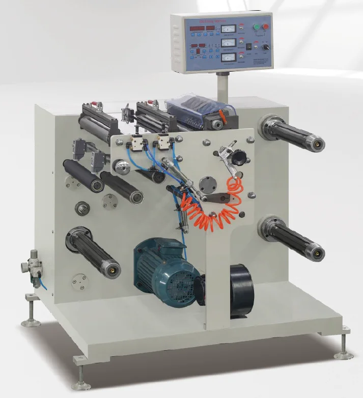 LFQ-320 Roll to Roll Servo Narrow Web Label Slitting With Turret Rewinder Machine Unwind Diameter up to 800mm