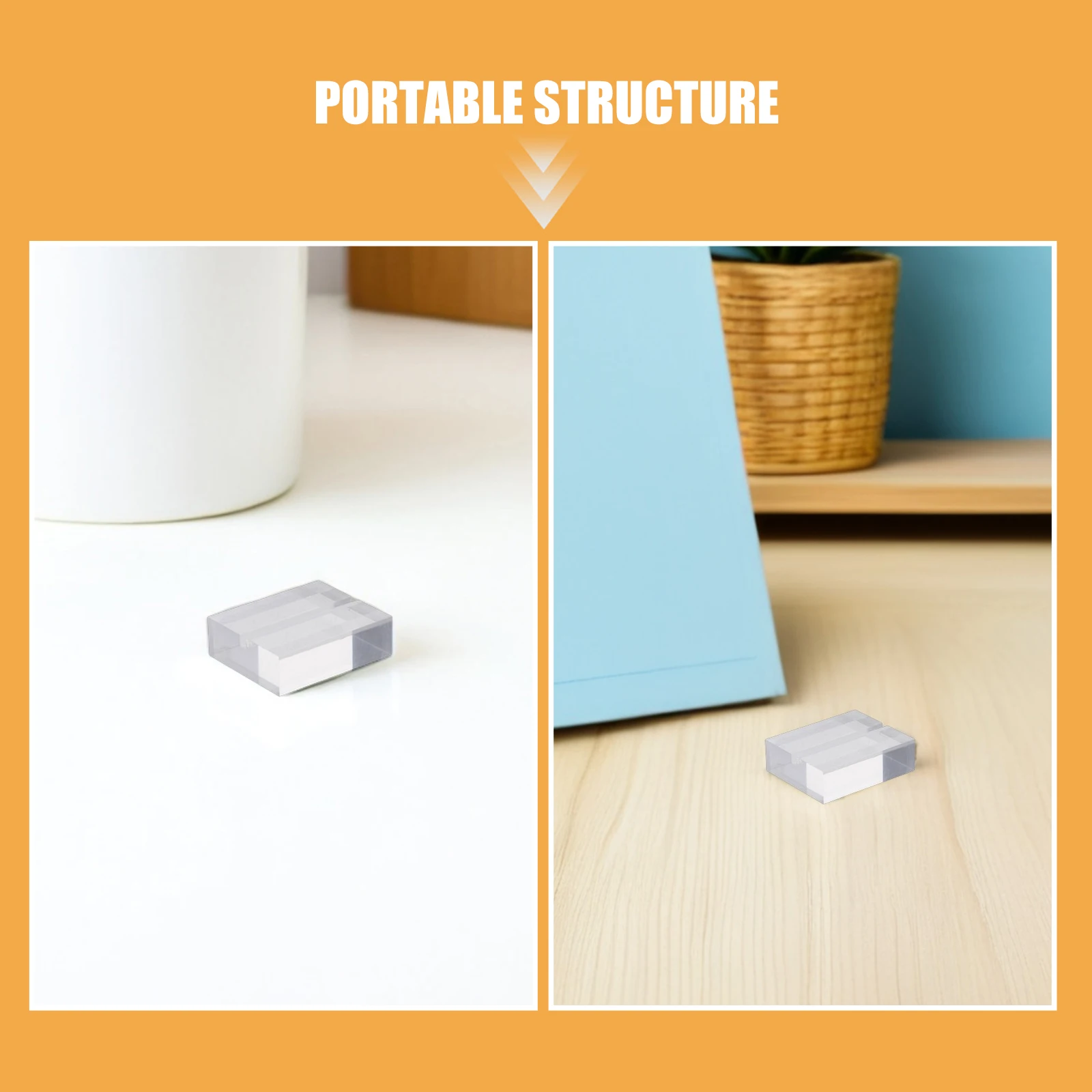 24Pcs Transparent Acrylic Business Card Holder for Desk Tabletop Name Card Stand Office Restaurant Display Holder Clear