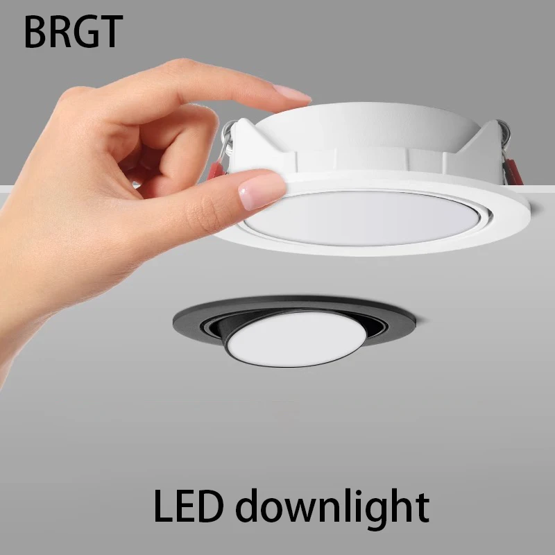 

Led Downlight Ultra Thin Recessed Round Ceiling Lamp Eye Protection Smart ZigBee Dimmable Opening 75mm Light 110V 220V Lighting