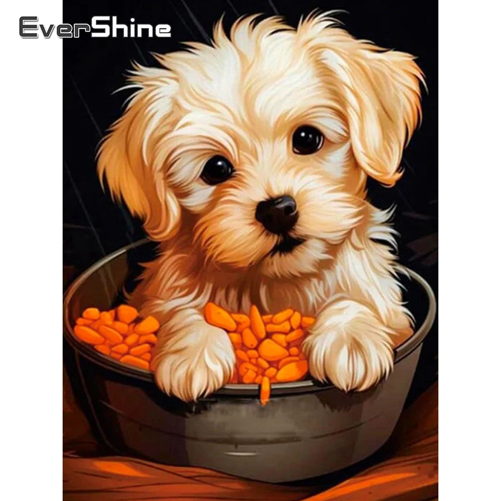 Evershine Diamond Mosaic Dog 5D DIY Kit  Diamond Painting Animal Picture Rhinestones Embroidery Abstract New Arrival Wall Art
