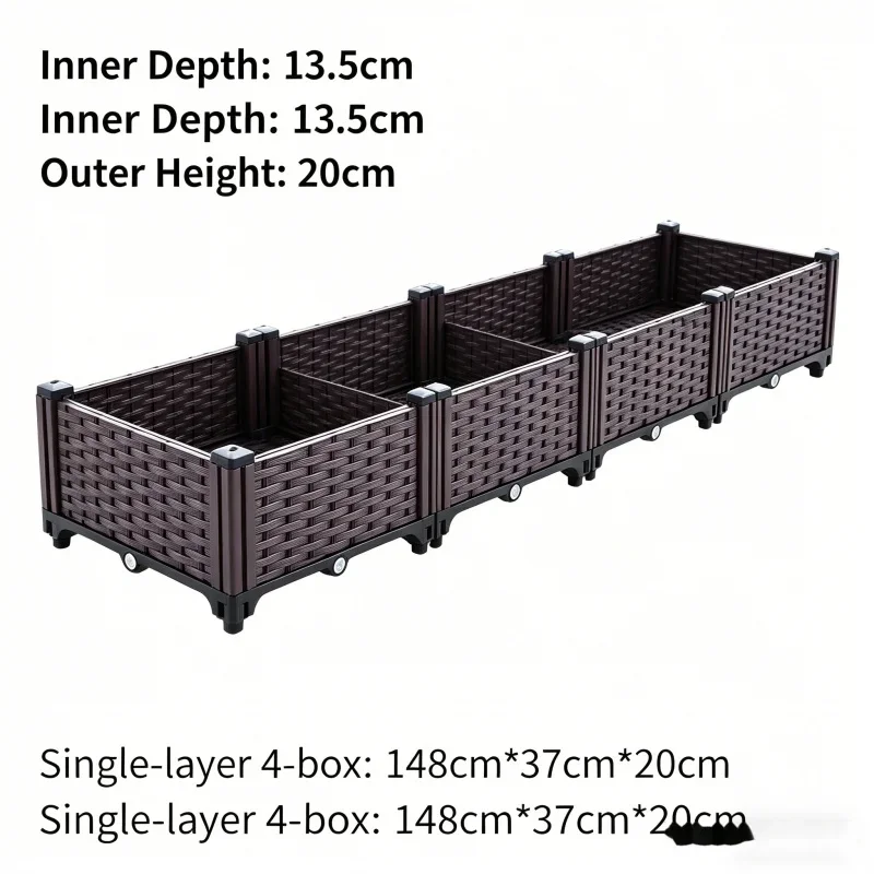 

Indoor Outdoor Plastic Vegetable Flower Planter Box Herb Grow Container Raised Bed Garden Balcony Planting Pot for Wholesale