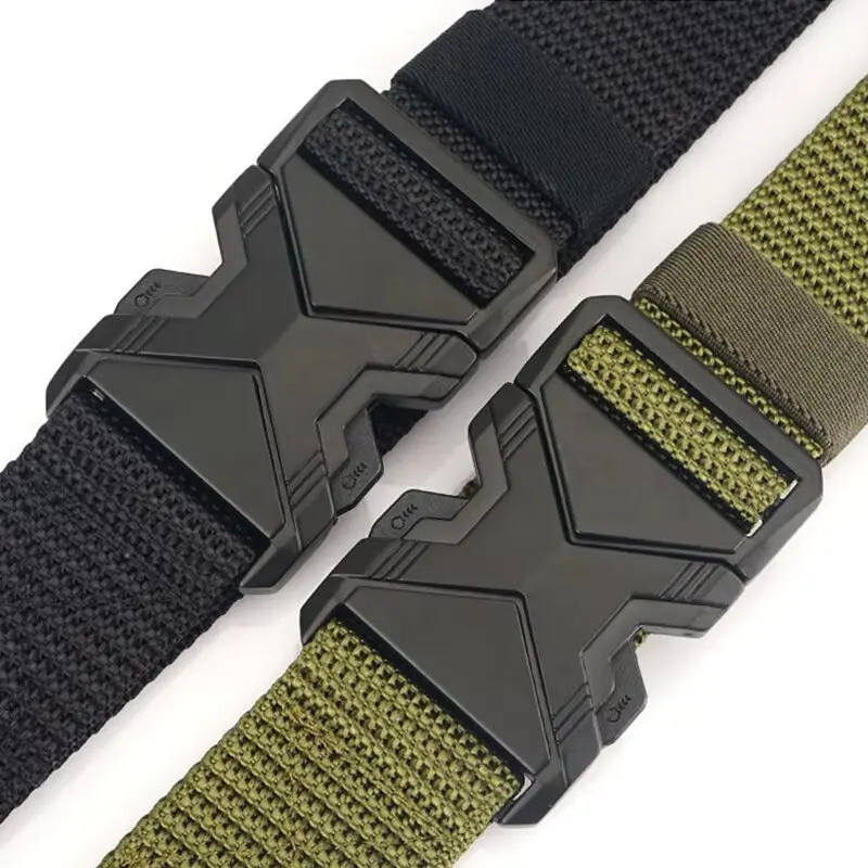 New Quick Release Plastic Buckle Sports Belt Breathable Men Belts Outdoor symmetrical buckle Pants Belt view 4