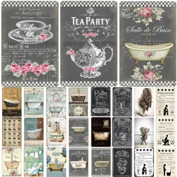 Retro Bathroom Bathtub Toiletries Metal Poster Bathroom Plaque Metal Plates Wall Art Posters Decoration Toilet Iron Paintings