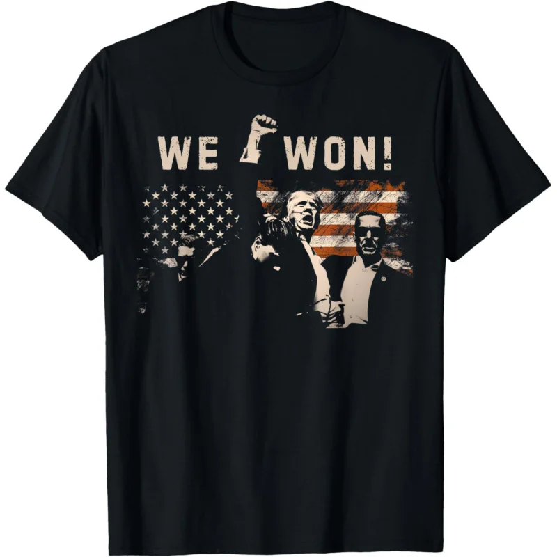 

Trump We Won Wins Inauguration 47 US President 2025 Election T-Shirt Loose men's and women's clothing