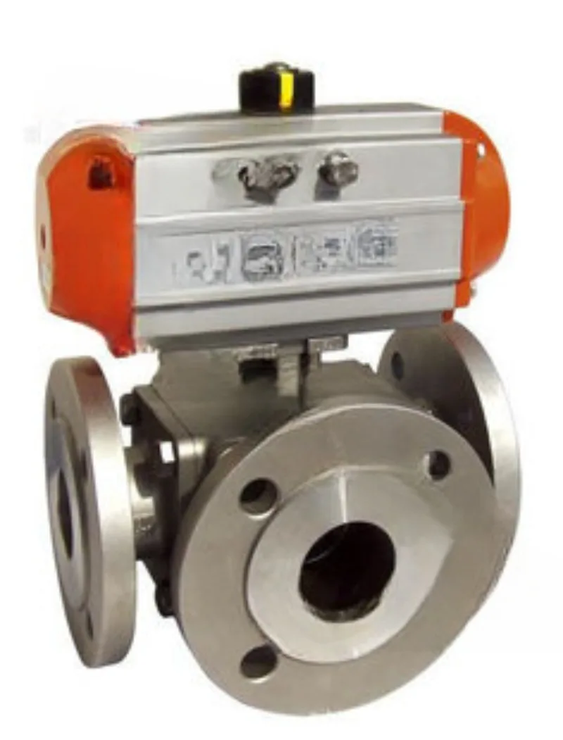 

Q644/5f-16p Cast Steel Stainless Steel Pneumatic Flanged Tee Ball Valve T-Type L-Type Reversing at-Type Cylinder