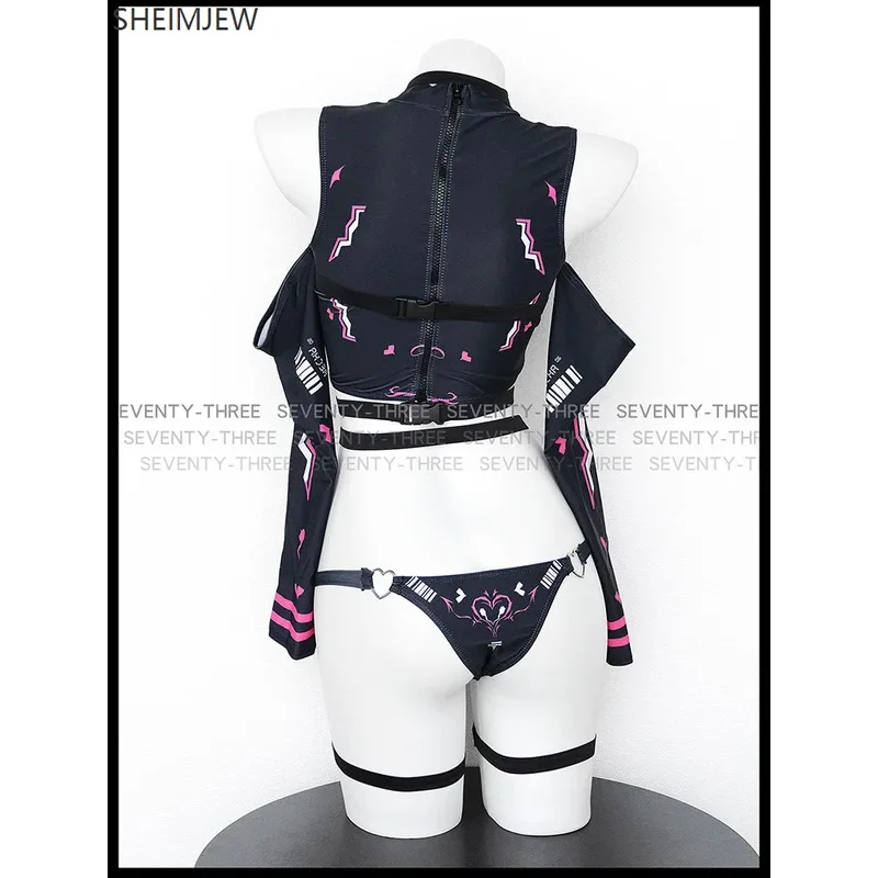 L2025l هالوين مثير الشيطان الصغير سايبر ميكا كول المرأة لعب الأدوار بذلة Steampunk جوفاء الملابس الشرير هالوين حفلة Ti #5