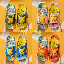 New Pokemon Pikachu Cartoon Cute pantofole Indoor ragazzi ragazze bagno antiscivolo Kawaii Graffiti scarpe morbide sandali da spiaggia regalo per bambini