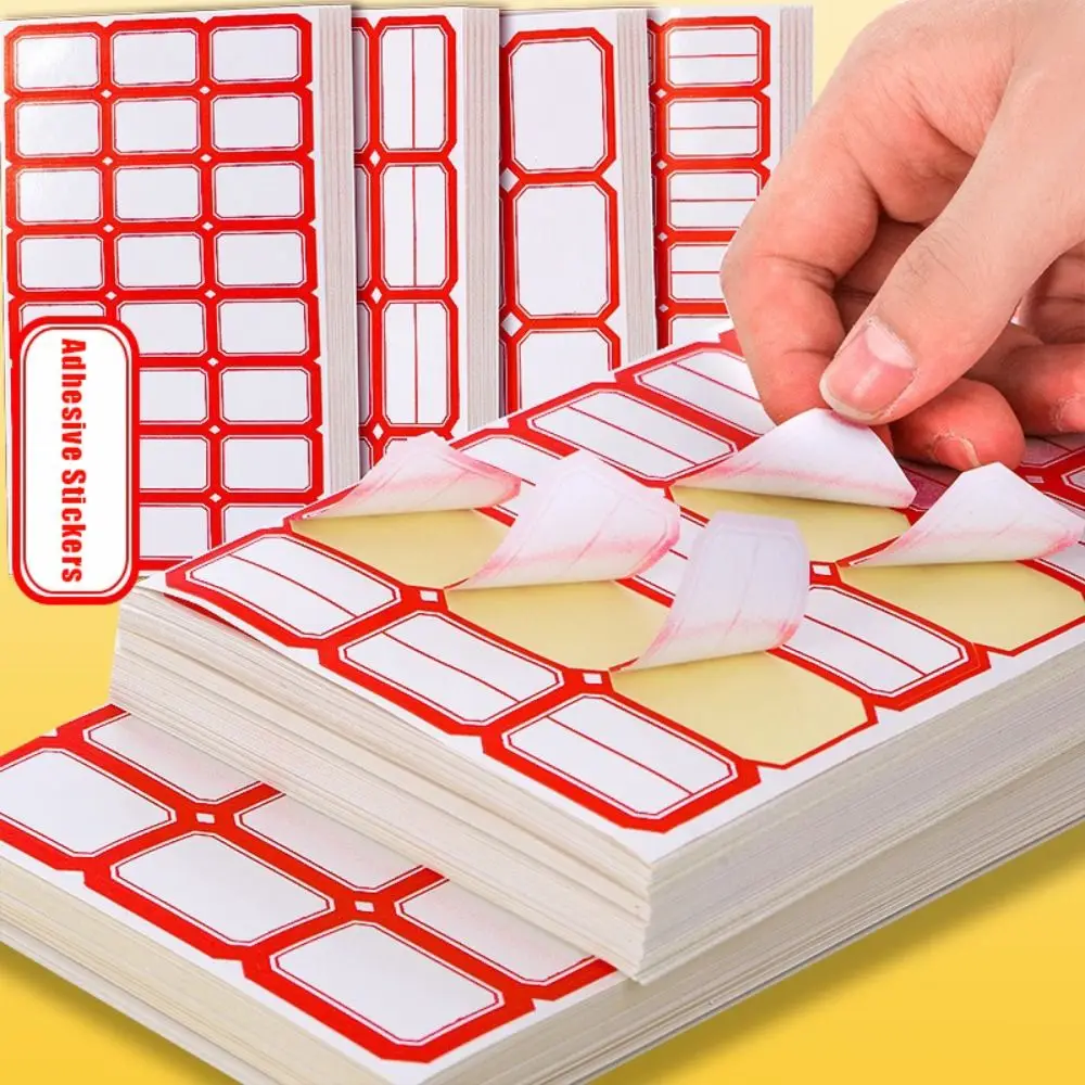 50Sheets Handwritten Self-adhesive Label Paper Colored Multiple Sizes Price Mark Sticky Paper Self-adhesive Label Stickers Home