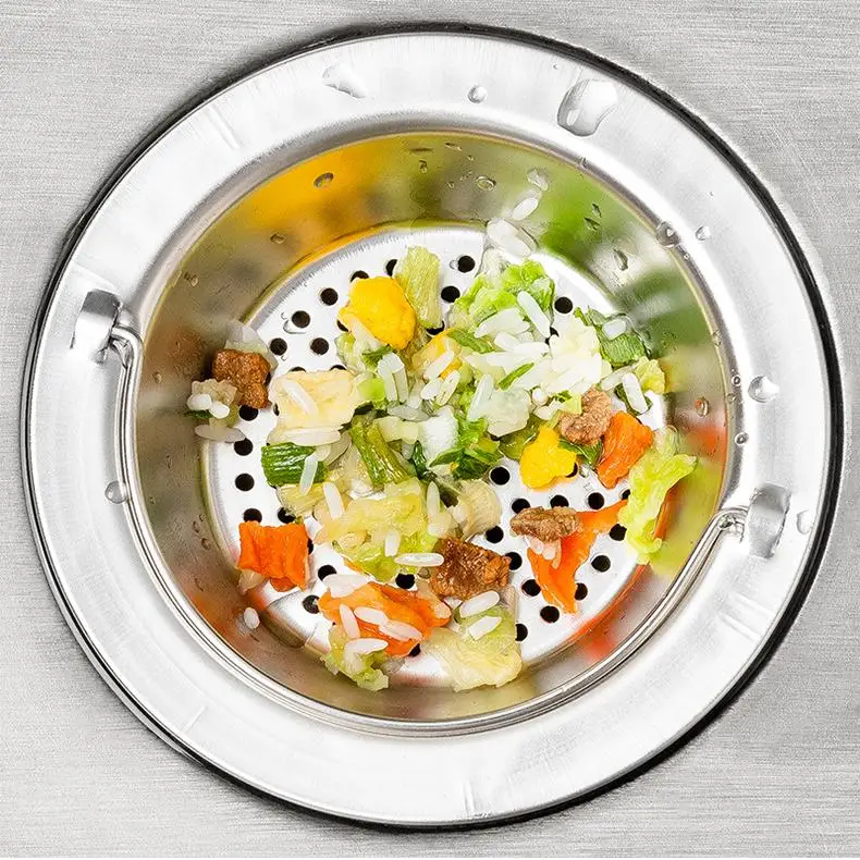 مصافي المطبخ المنزل الفولاذ المقاوم للصدأ النفايات مصفاة حوض التوصيل استنزاف سلة المرشح تجفيف بالوعة المطبخ الملحقات