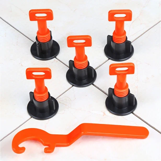 Premium Quality 50pcs/bag Floor Tiling Tools Plastic Metal Material Reusable Tile Leveling System With 1pcs Wrench