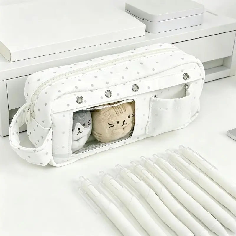 Large Capacity Pencil Case with Main Compartment and Separate Small-Item Pocket, Holds Up to 40 Writing Instruments D2RC