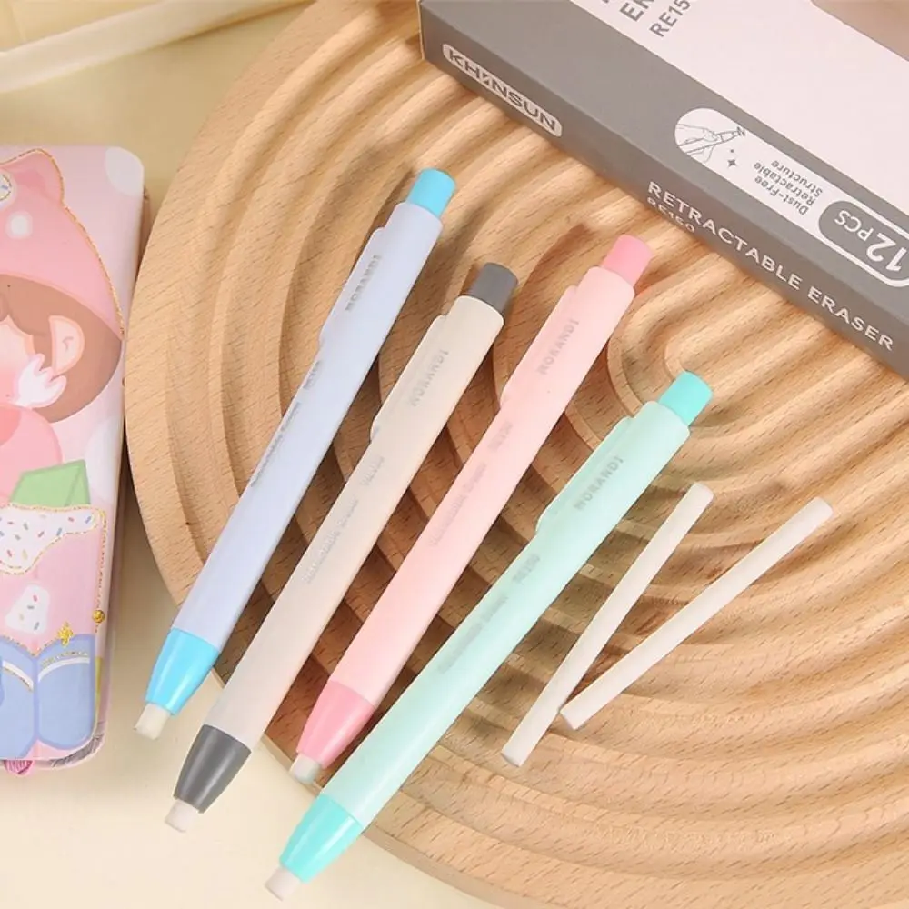 

Creative Efficient Press Pencil Eraser Pen Style Writing Retractable Eraser Wiping Correction Pencil Rubber School