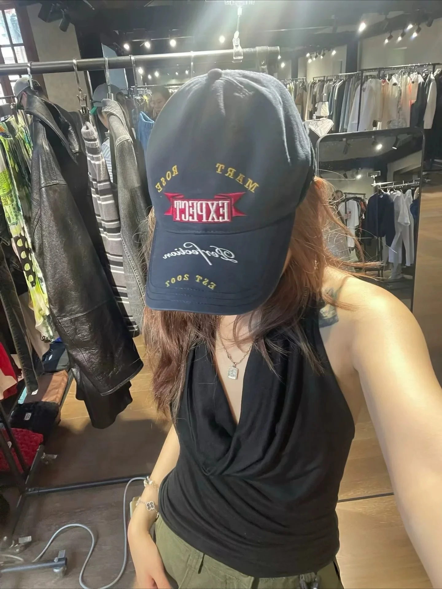 Mart 26SS EXPECT Embroidered baseball cap Broken brim frayed letter cap