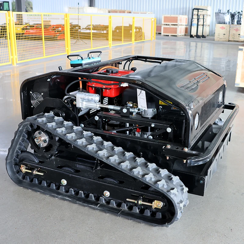 High Quality Industrial Heavy Duty Remote Controlled 190cc Petrol Powered Lawn Mower for Agriculture Forestry Weeding Crawler