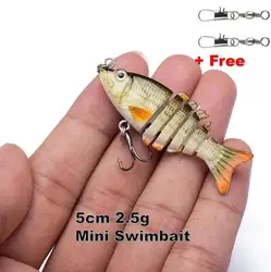 5cm/2.5g Mini Multi Jointed Swimbait Fishing Lure 6 Segment Flexible Fish Bait Swimbait Bionic Crankbait Bass Carp Tackle Pesca