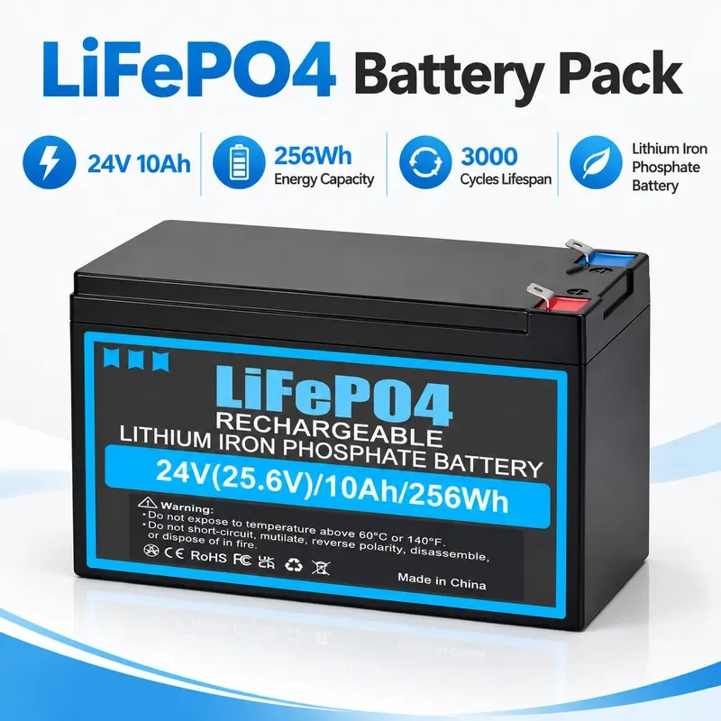 24V 8Ah 10Ah Lithium Iron Phosphate Battery Pack Built in BMS for Sprayer Access Control Audio UPS Power Supply