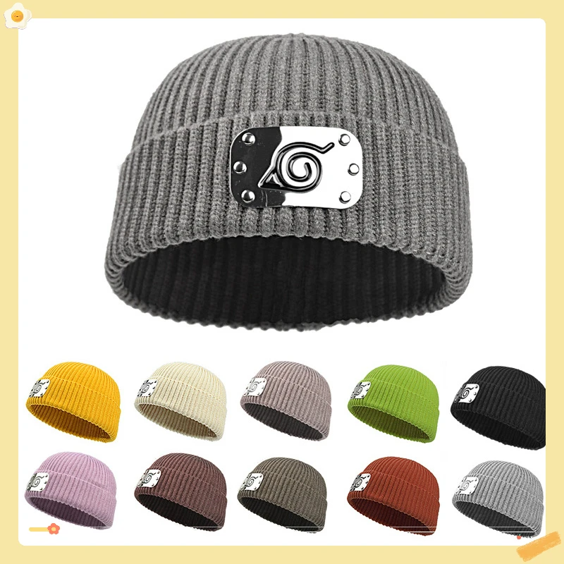 

Popular anime Naruto Konoha hat children's autumn and winter knitted hat cycling melon skin woolen hat gift