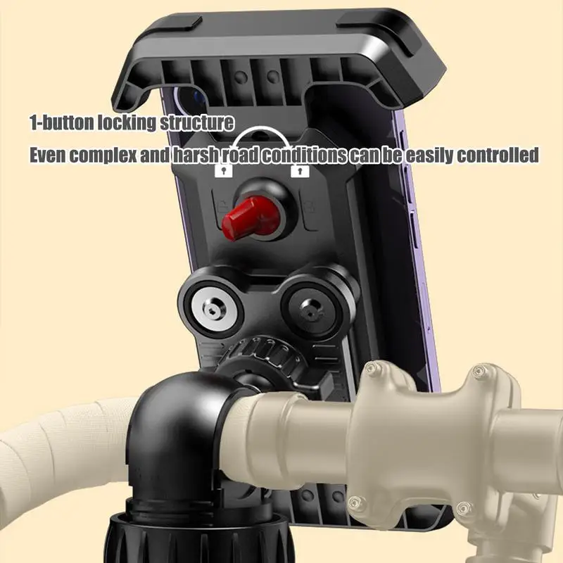 Motorcycle Phone Holder Mount Anti-Shake ATV Phone Mount Scooter Navigation Clamp For SUVs RVs Motorbike Outdoor Riding