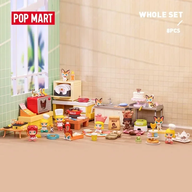 

Pop Mart Molly Cooking Series слепая коробка, сумка для догадок, загадочная коробка, игрушки, кукла, милая аниме-фигурка, настольные украшения, подарочная коллекция