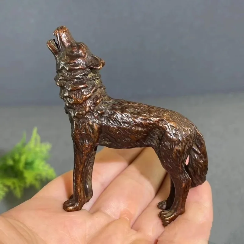 Legierung heulender Wolf Statue Skulptur Figur Handwerk Einrichtung für Home Decor Wohnzimmer Veranda Dekorationen Büro Schreibtisch Ornamente