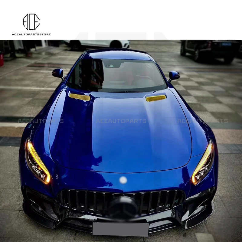 

High Quality Car Body Kit Carbon Fiber FRP Front Bumper Lip Grille For Mercedes Benz AMG GT GTS Upgrade IMP Sytle