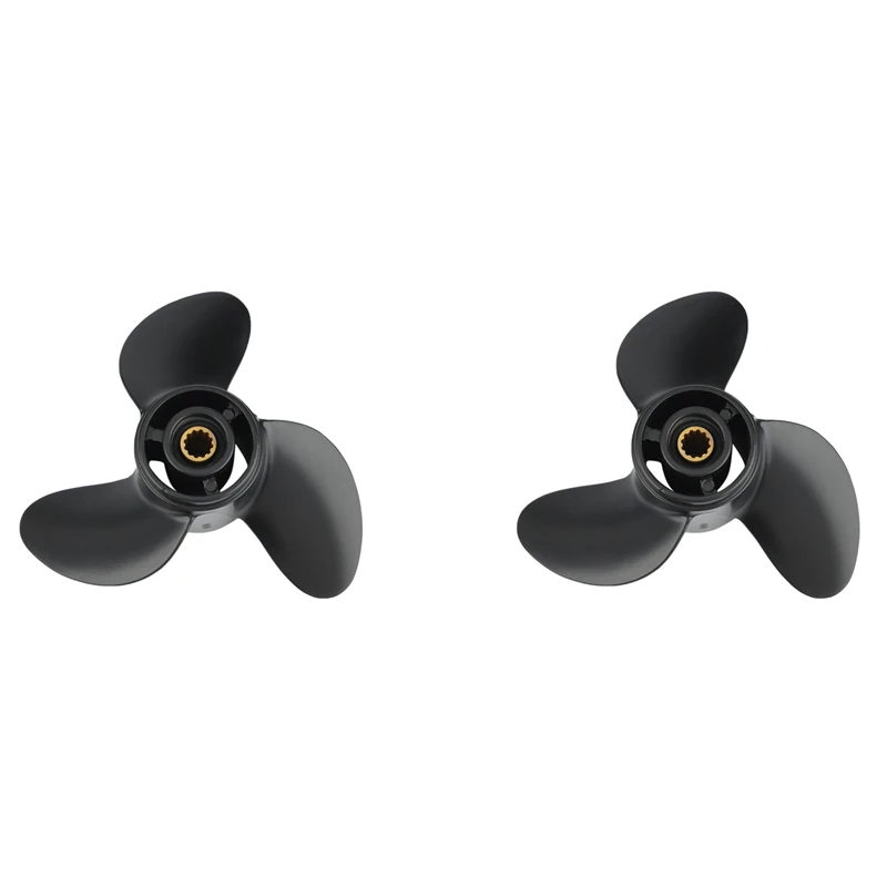 2X Outboard Propeller For Tohatsu Mercury Mariner 4Hp 5Hp 6Hp 7.8X9 Boat Screw 3 Blade 12 Spline Marine Engine Part