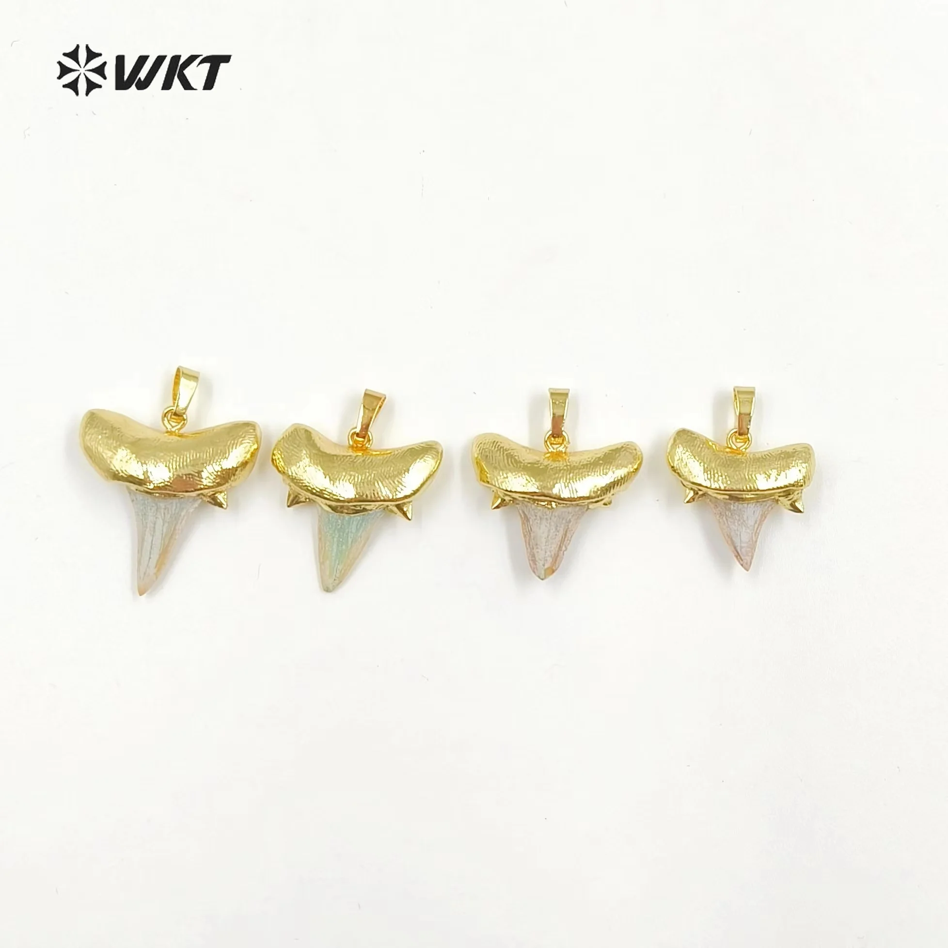 WT-P858 WKT new 18k gold plated Imitation Teeth pendant Natural specimen tooth necklace pendant fossilss