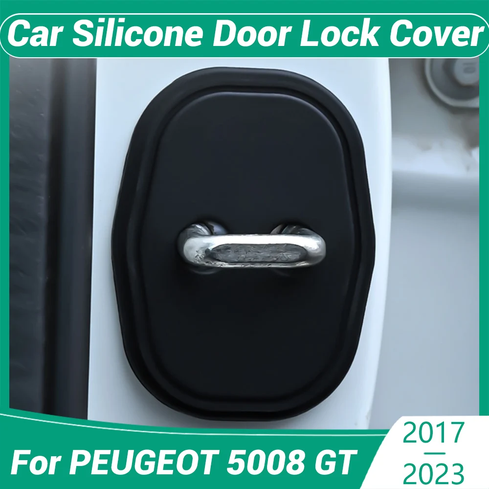 

For PEUGEOT 5008 GT 2017-2023 Car Decorat Protecte Door Lock Cover Decoration Accessories Silicone Mute Damping Cushion