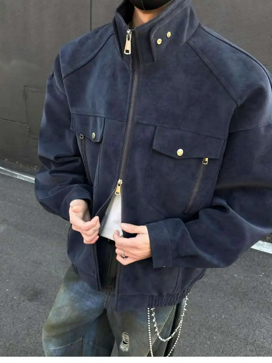 

Men's Casual Loose Faionable Large Size PU Leather Jaet Outerwear Cool Haome Biker Sle Spring Season Cleanfit