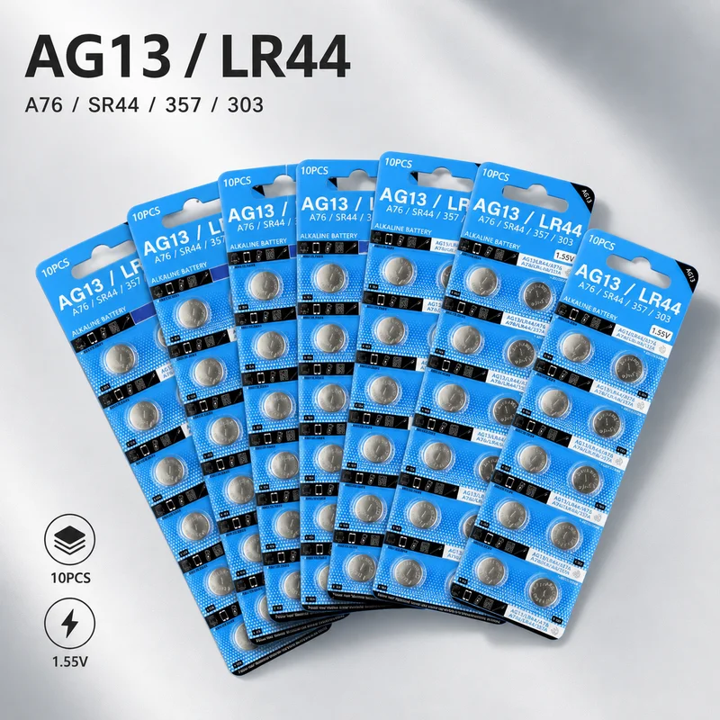 10-100PCS AG13 LR44 1.5V Alkaline Button Cell Batteries for Computer Motherboard Key Fob Thermometer L1154 SR44