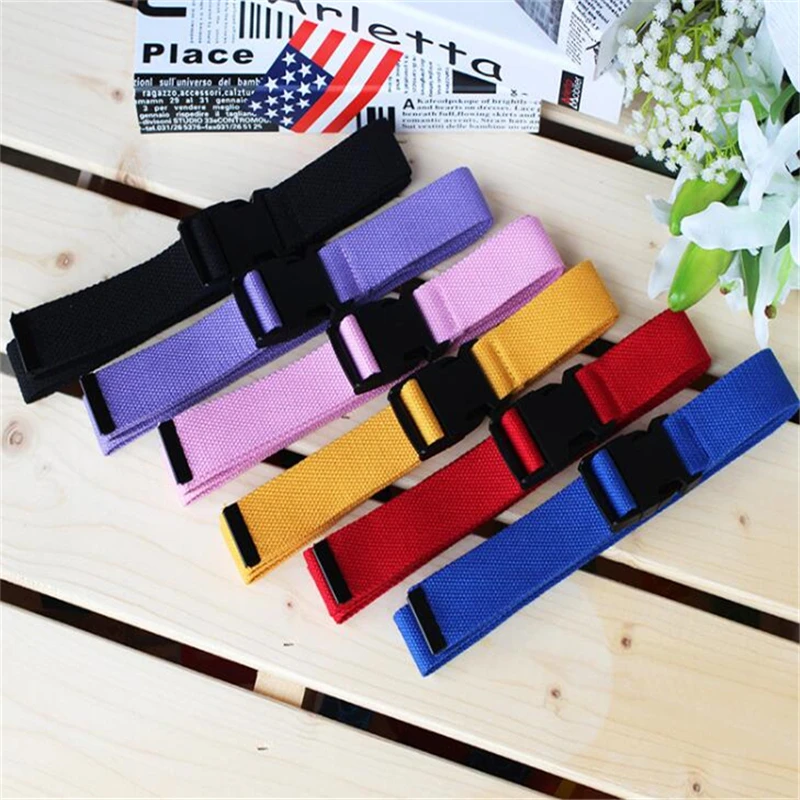 Volwassenen Verstelbare All-Match Riem Unisex Koreaanse Stijl Stof Riemen Vintage Plastic Gesp Elastische Effen Kleur Lange Tailleband