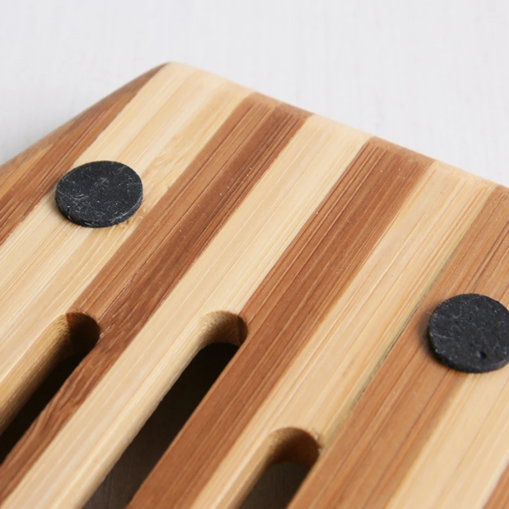 

Bamboo Soap Dish Holder for Bathroom Wood Tray Wooden with Draining Effect Container