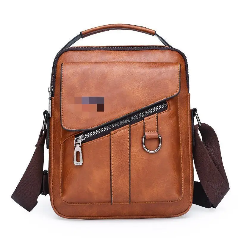 

Men PU Leather Shoulder Bag Male Crossbody Zipper Bag For Men‘s Sling Bag Business Handbag