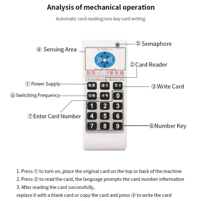 Imagem -06 - Portátil Rfid ic id 125khz 13.56mhz Leitor Escritor Copiadora Duplicador de Cartão de Controle de Acesso