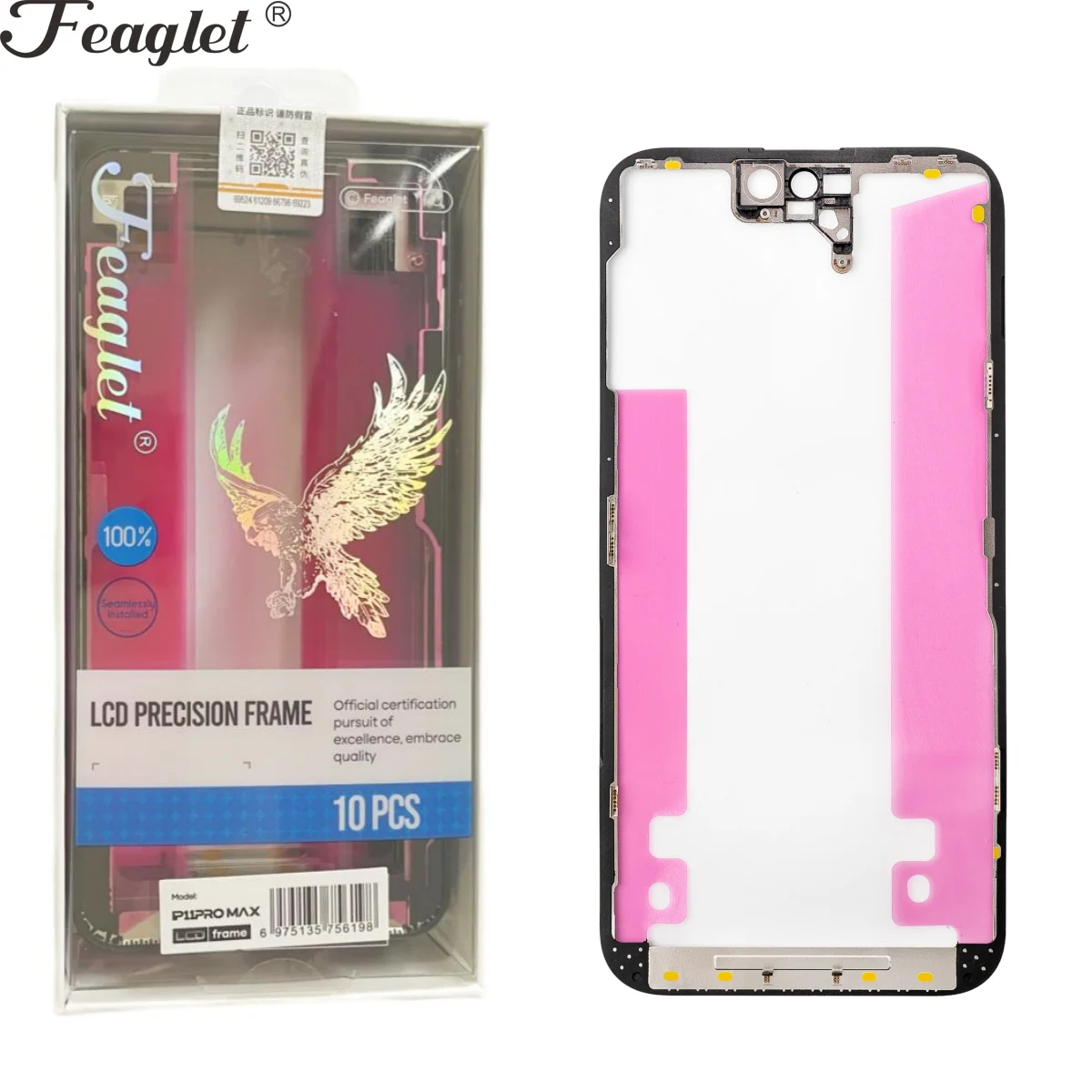 

10 шт., качественная передняя рамка Feaglet с клейкой лентой для iPhone 14pro 11 12 13 Pro Max, средняя рамка ЖК-дисплея для iPhone 16 15