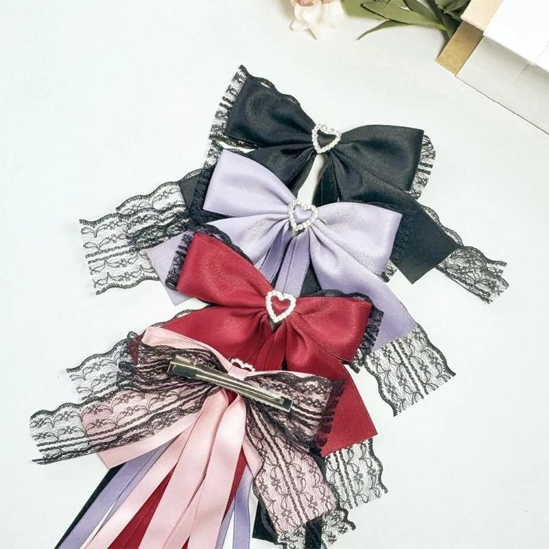 

Candy Ribbon Tassels Bowknot Hair Clip Sweet Women Hairpin for Girl Long Bowknot Hair Barrettes Braids Clip 15UB