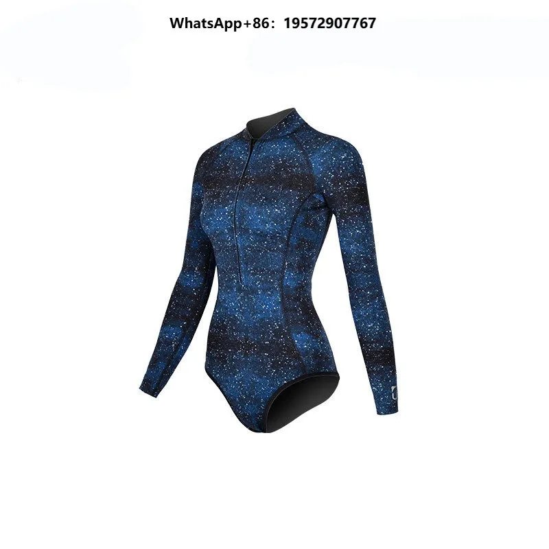 2026 Zip up One Piece Swimsuit Sport Swimwear Vintage Long Sleeve Guard Women Surfing Suit Beachwear