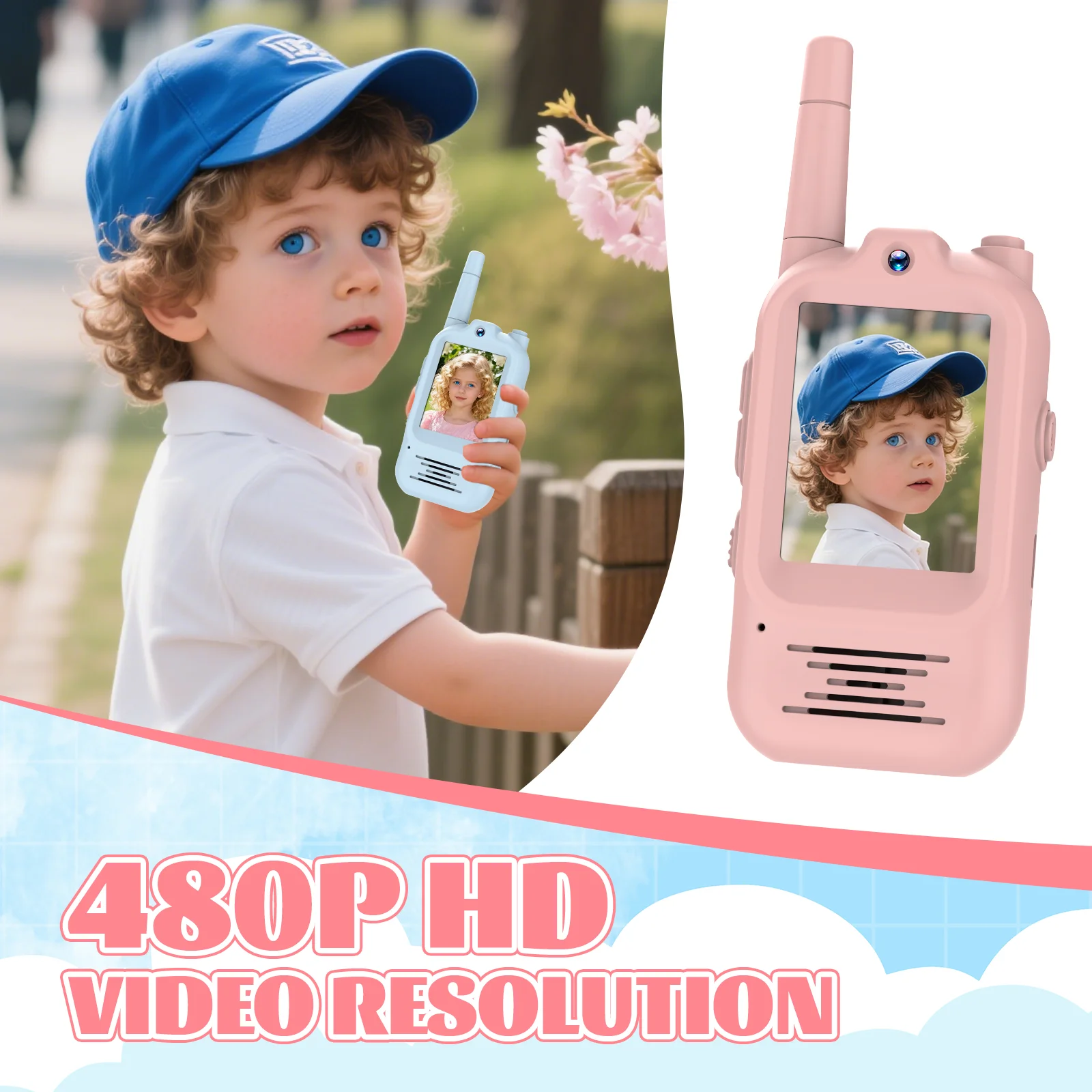 2PCS Kids Video Walkie Talkie Parent-Child Interactive Leisure Pager Remote Intercom Mini Telephone Toy for Gift
