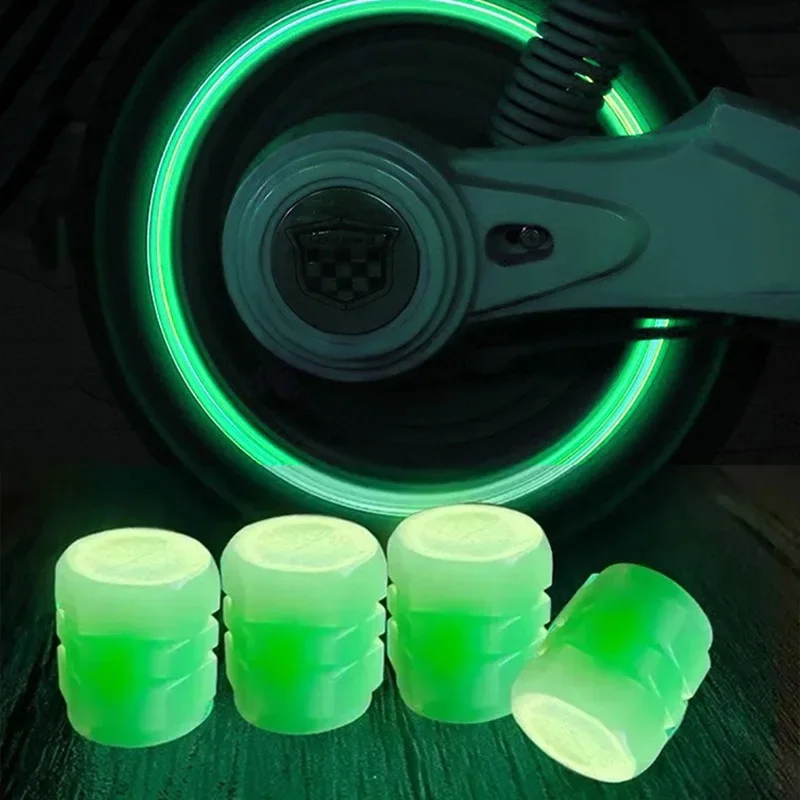 20PCS Luminous Valve Motorcycle Bicycle Bike Car Wheel Tyre Hub Cap Fluorescent Night GlowingLuminous Valve Stem Caps Decor