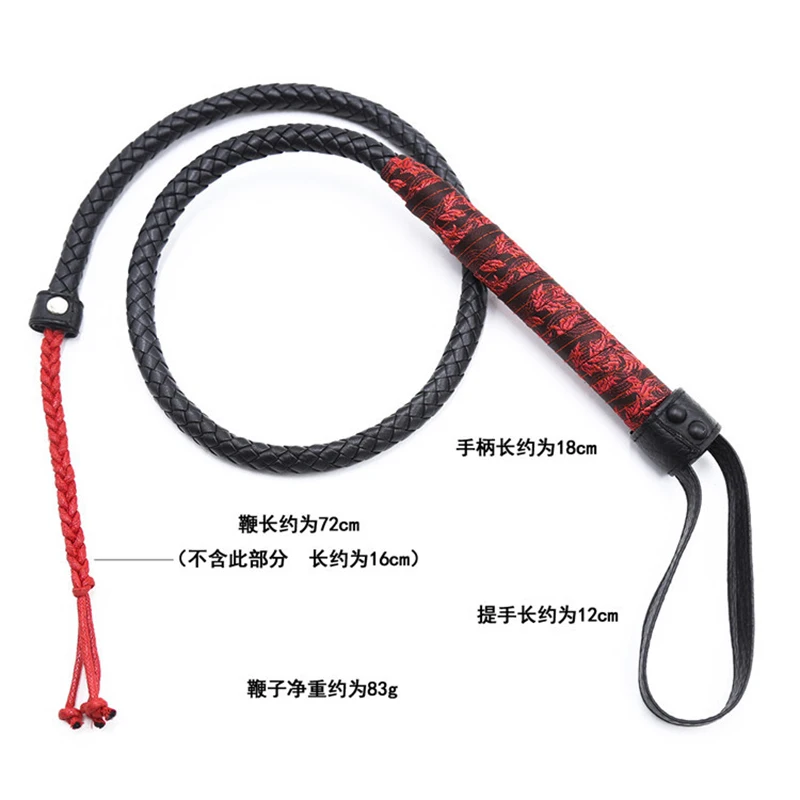 72cm Snake Whip Chinese style Handle Horse Whip Riding Crop Flogger Paddle Slapper Horse Training Dressage Whips