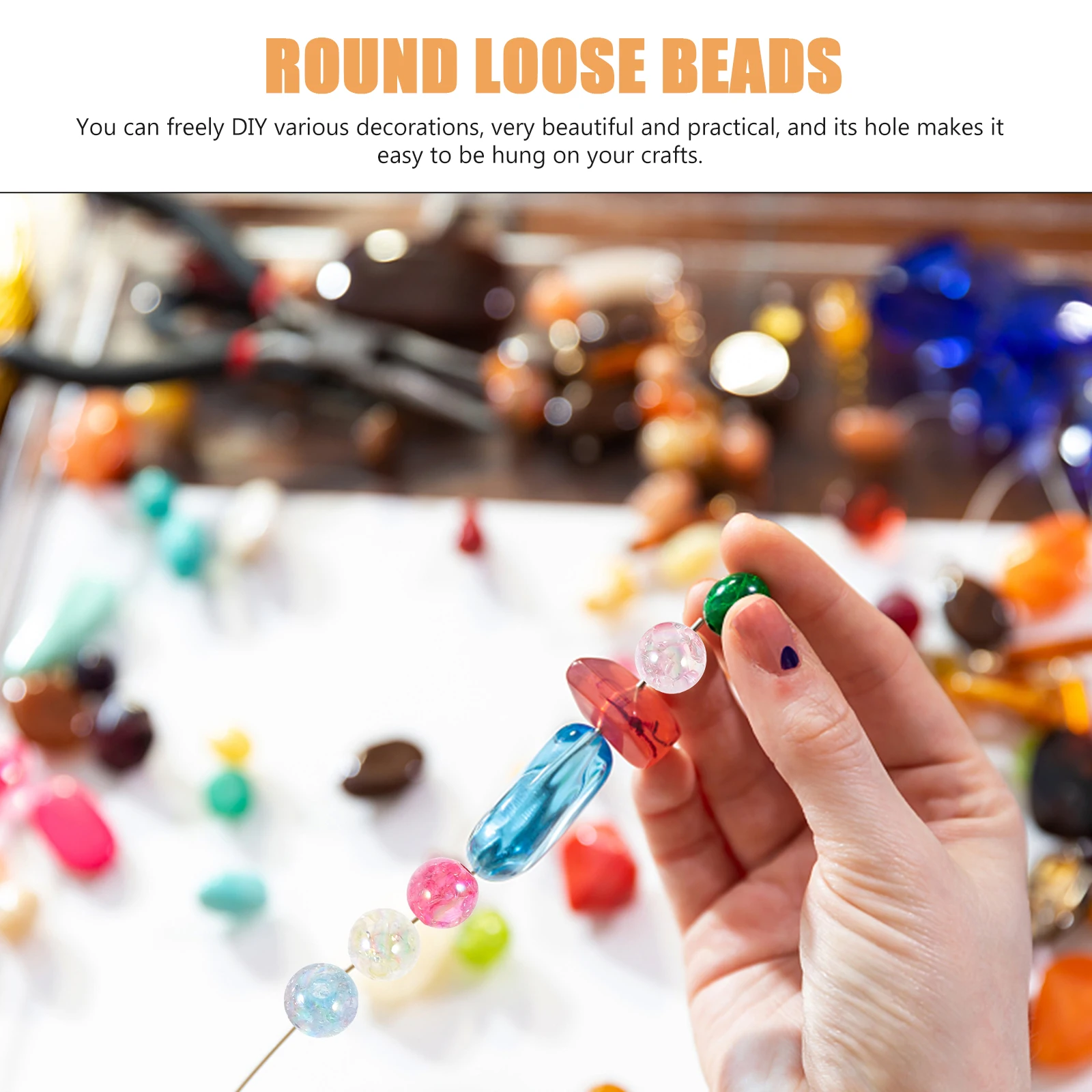 

200Pcs Colored Acrylic Beads Round Spacer Beads for Bracelets DIY Handmade Jewelry Crafts Supplies DIY Supplies