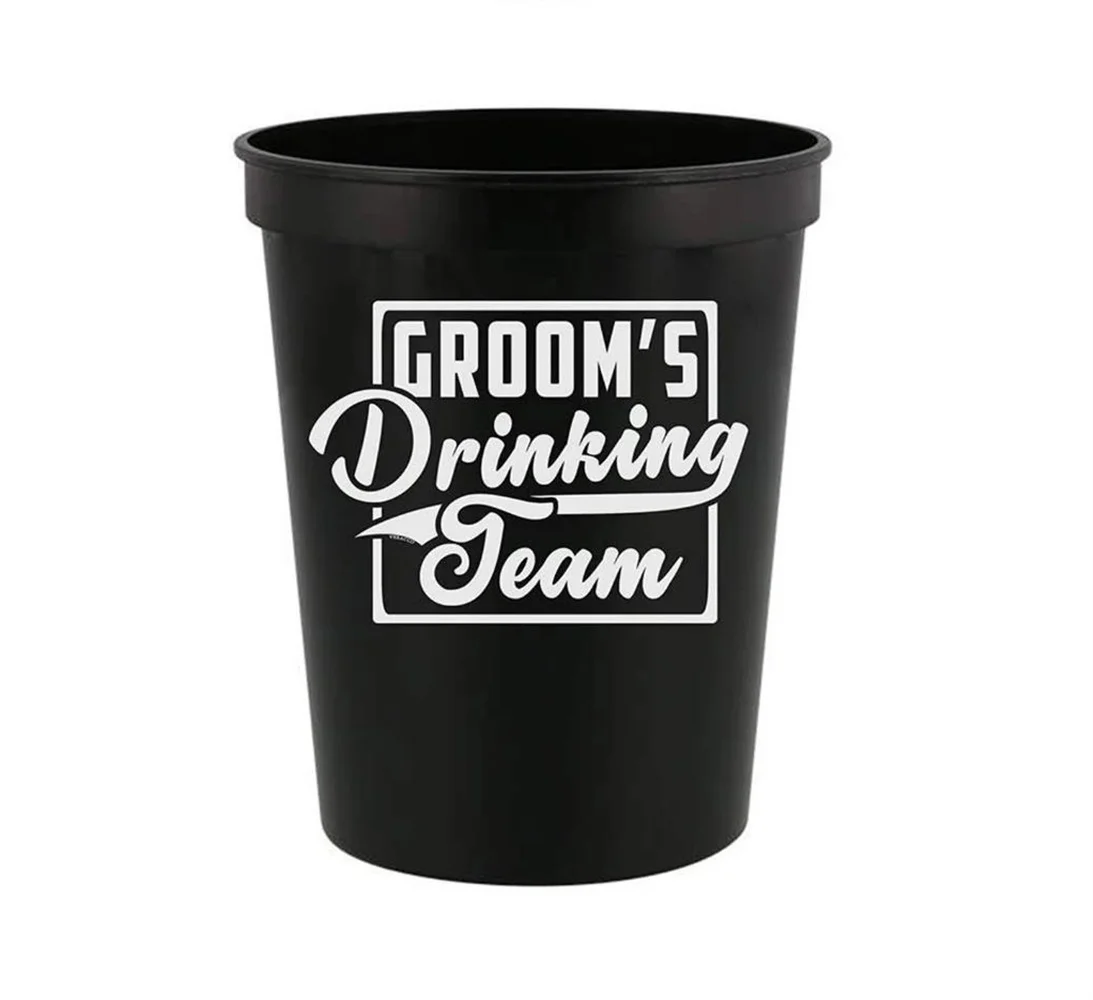 

Groom and Groom's Drinking Team - Stadium Party Cup Decoration Funny Bachelor Party Wedding Favors Gift For Groom Groomsmans Pro