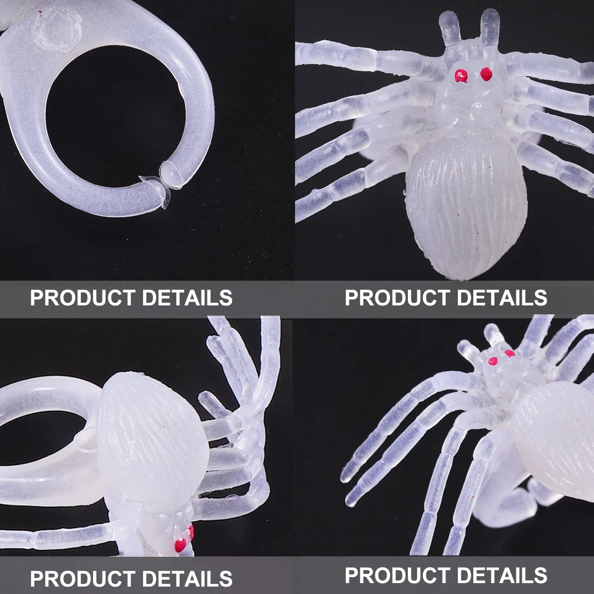 20 stks Glow In The Dark Spider Ring Plastic Diy Party Speelbal Voor Halloween Cosplay Decoraties Spider Ornamenten Party