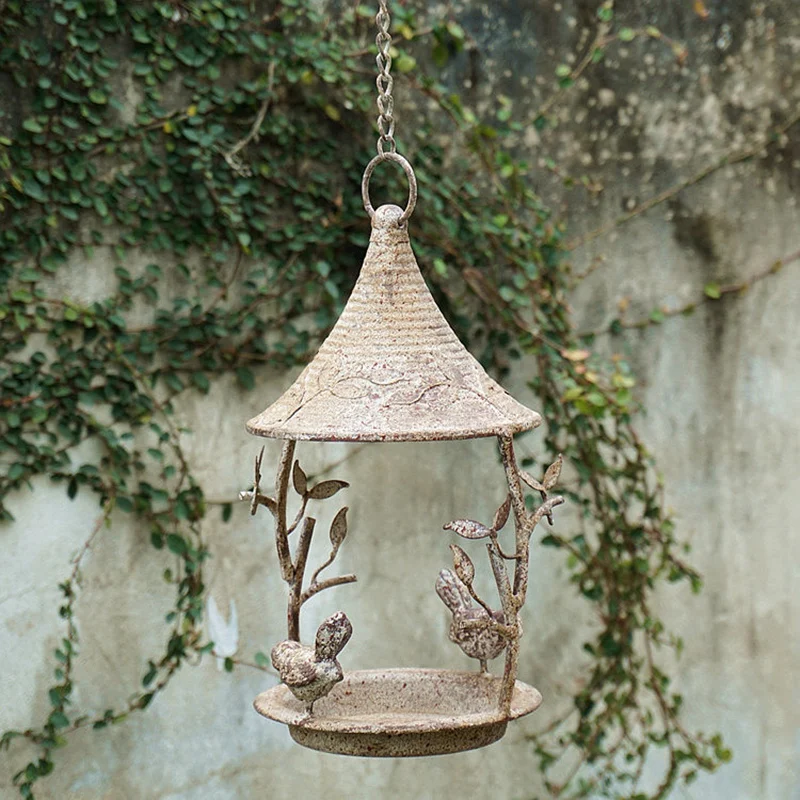 

Garden Decor Rustic Vintage Weathered Country Handmade Bird Feeder