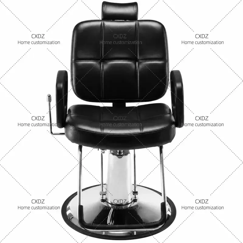 Hydraulic Barber Chair for Hair Salon Beauty Shop Rotating Lift Recliner Modern Simple Adjustable Half Recline Seat for Home